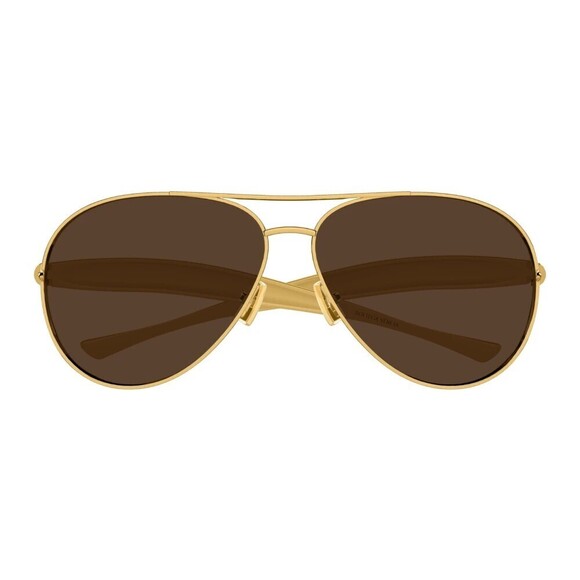 NWT Bottega Veneta BV1305S-007 64mm Gold Brown Sunglasses